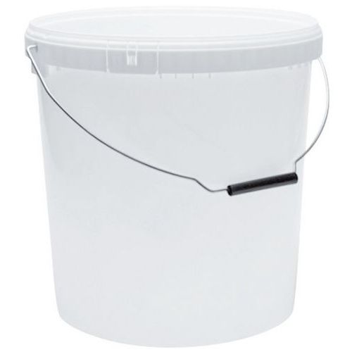 Seau Plastique Pp 20l Avec Couvercle Blanc