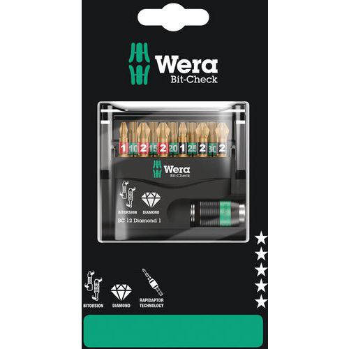 Etui D'embouts 12 Pièces - Bit-check 12 Diamond 1 Sb