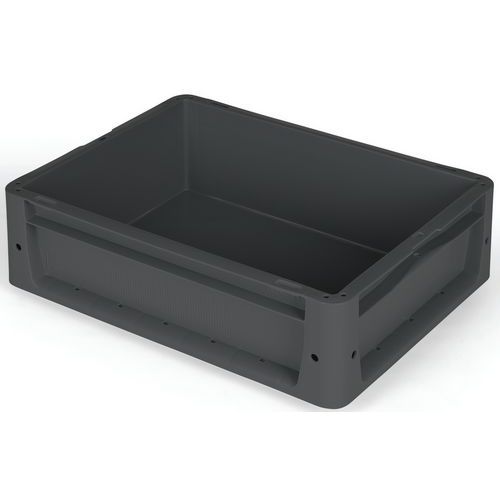 Bac de rangement noir recyclé 11L - Gamma-Wopla - 400x300x125mm - Gerbable et robuste