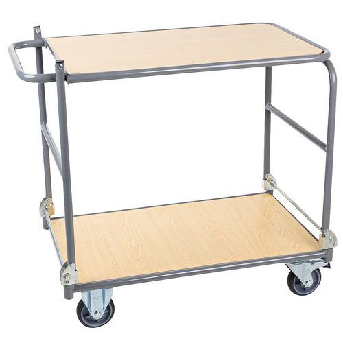 Chariot 2 Plateaux - Pliable - Capacité 150 Kg - Manutan