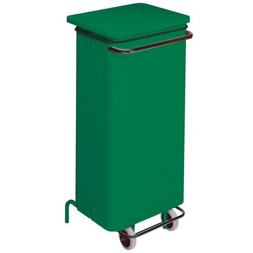 Conteneur Mobile à Pédale Avec Frontale Amovible Vert 110l