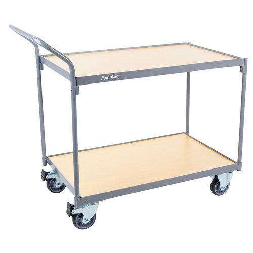 Chariot 2 Plateaux Bois 1000 X 600 X 1000 - 250 Kg - Manutan