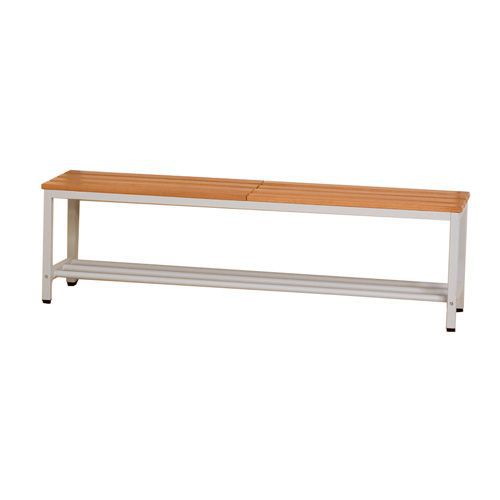 Banc de vestiaire Praktisk 1200mm Bois/Métal Gris RAL 7035 Socle-banc Robuste et Durable