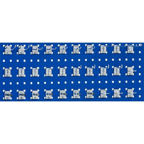 WFI - Jeu de crochets Universal - Lot de 25 pcs - Acier Bleu - Idéal Mobilier d'atelier