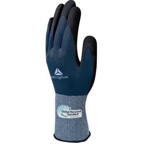 Gants De Manutention Polyester Recyclé 51% Enduit Nitrile - Ve723green T.06