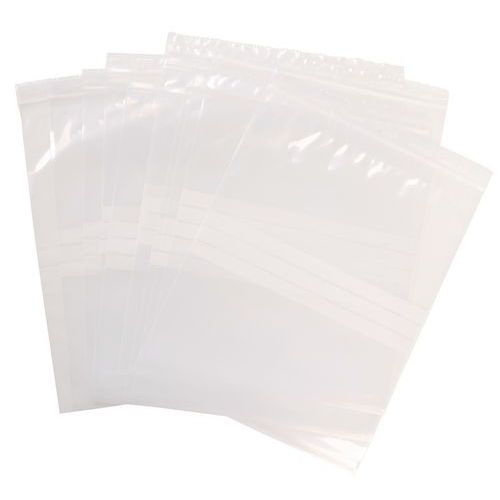 Sachets Zip - Bandes Blanches 100 Μm 280x220mm – Manutan