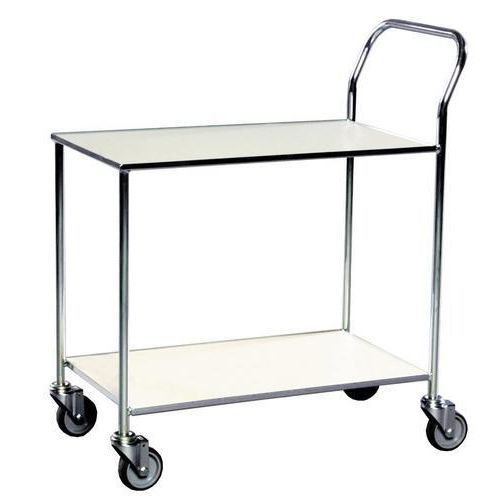 Chariot À Plateaux Avec Poignée Haute Galv/blanc