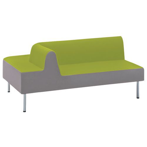 Méridienne Duo Droite Ceinture Cendre Assise Et Dos Absinthe