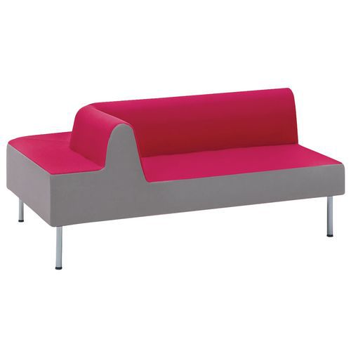 Méridienne Duo Droite Ceinture Cendre Assise Et Dos Fuchsia