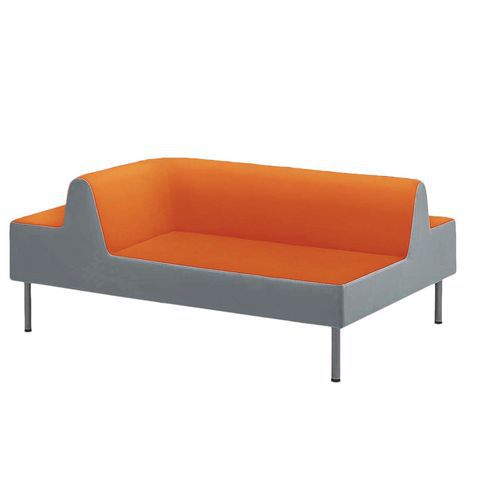 Méridienne Duo Droite Ceinture Cendre Assise Et Dos Orange