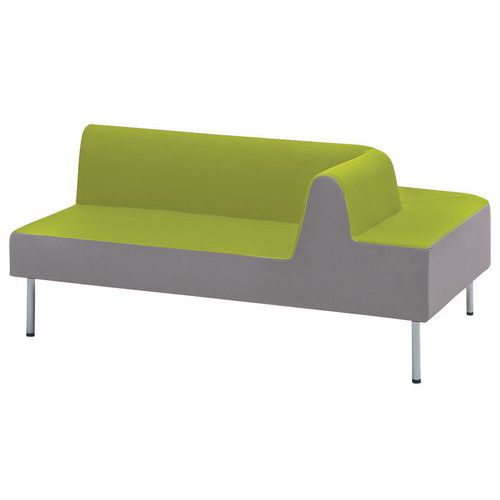 Méridienne Duo Gauche Ceinture Cendre Assise Et Dos Absinthe