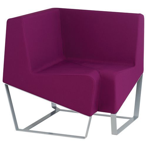 Chauffeuse d'angle Facett PVC Urban Prune - 1 place - Assise 45cm - Lavable éponge - Garantie 3 ans