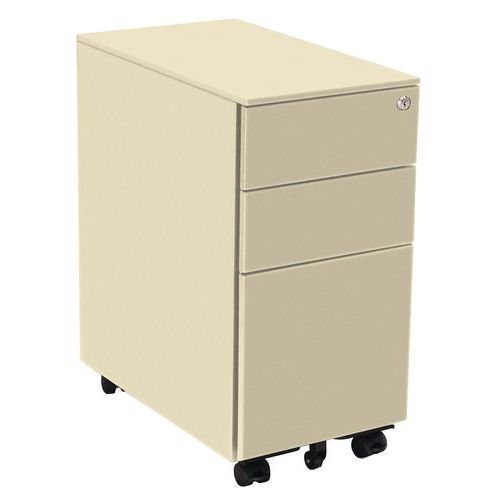 Caisson Mobile Slim Ds à Roulettes 3 Tiroirs Beige 1015