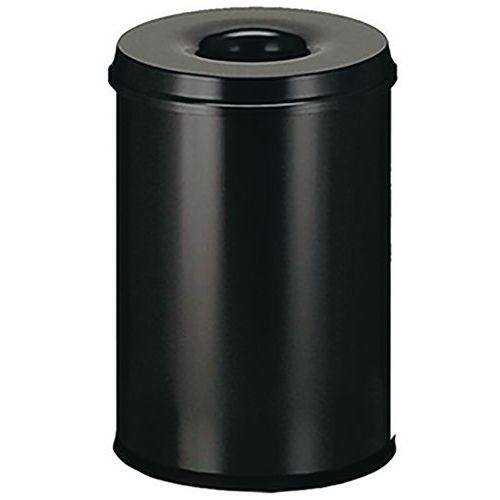 Poubelle Antifeu Manutan - 50l - Noir