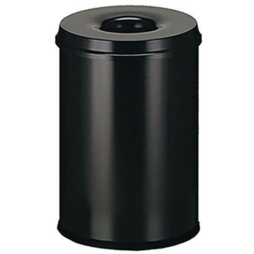 Poubelle Antifeu Manutan - 30l - Noir