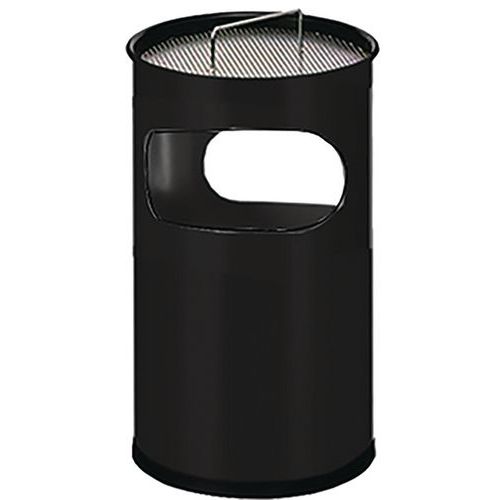 Poubelle-cendrier Avec Ouverture Manutan - 30l - Noir