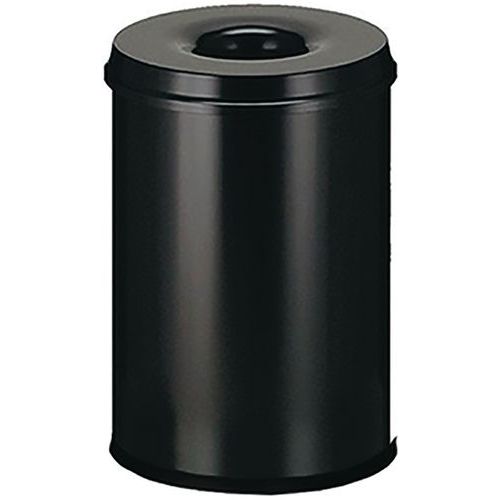 Poubelle Antifeu Manutan - 80l - Noir