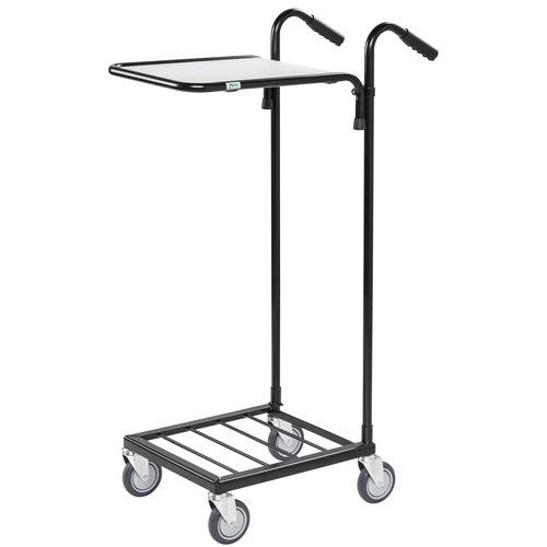 Mini-chariot Noir - 1 Plateau - 4 Roues Pivotantes