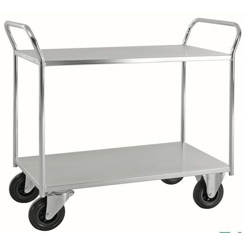 Chariot Galva 2 Niveau 2 Roul Fixes 2 Pivotantes Etfreins