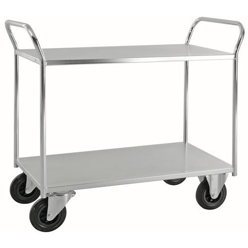 Chariot De Service Avec 2 Tablettes 2 Roues Pivotantes