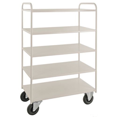 Chariot De Transport Avec 5 Tablettes 2 Roues Pivotantes