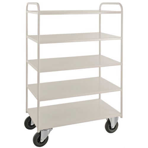 Chariot De Transport Avec 5 Tablettes 2 Roues Pivotantes