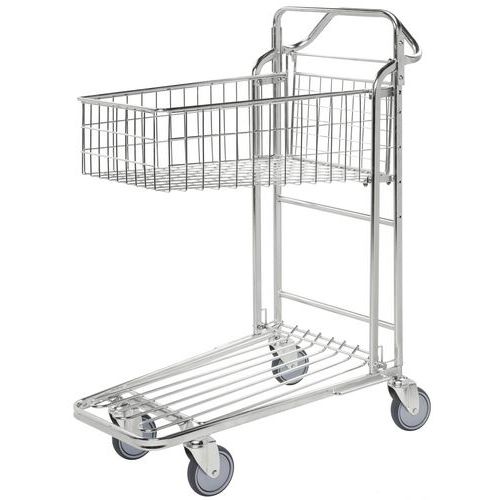 Chariot à Plateaux Avec Panier 980x530 Galvanisé-km4202-kd-e