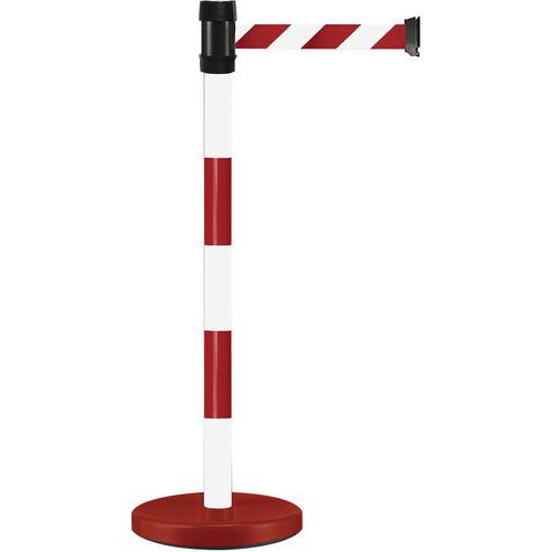 Poteau À Sangle 2m Rouge/blanc Et Base
