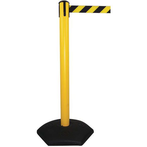 Kit Socle Et Poteau Pvc À Sangle - Jaune/noir - 90 Cm
