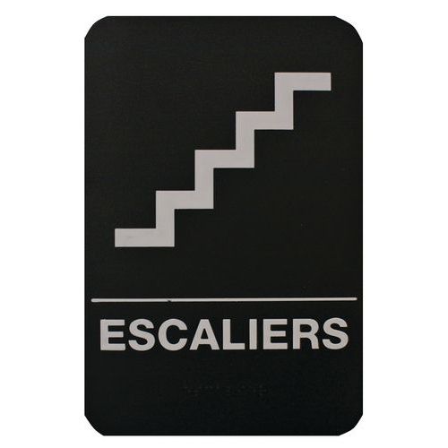 Plaque De Signalisation Escalier - Pvc Rigide - Noir