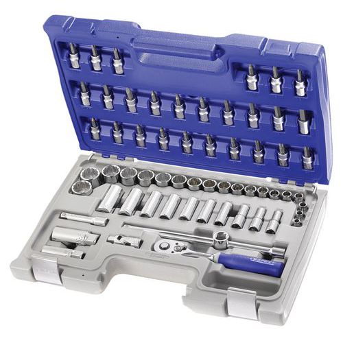 Coffret Douilles Et Accessoires 3/8 Métriques - 61 Pièces / E031806