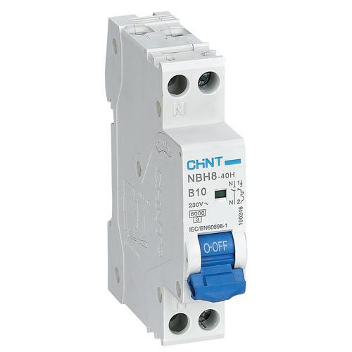 Disjoncteur 1P+N, 1 Module, Courbe B, 2A, 6kA_Chint