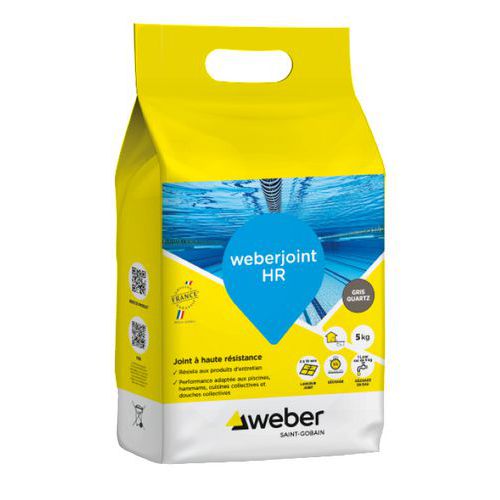 Weber Saint Gobain - Mortier pour joint HR Gris Ciment - 5kg - Haute résistance et séchage rapide