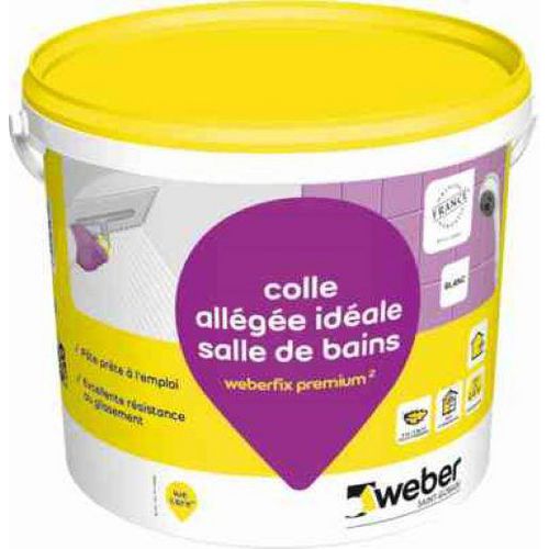 Weber Saint Gobain - Colle Weberfix Premium 5kg - Pâte Prête à l'emploi - Zones Humides - Séchage 72h