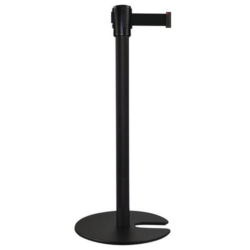 Poteau Noir Sangle Noir 5m Base Emboîtable Noir