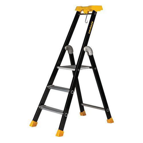 Escabeau Mp Laqué Noir 3 Marches