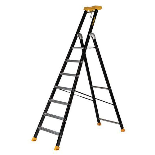 Escabeau Mp Laqué Noir 7 Marches