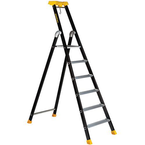 Escabeau Mp Laqué Noir 6 Marches