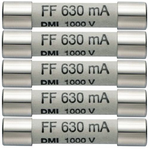 Jeu De 5 Fusibles De Rechange - 630 Ma / 1000 V - Testo
