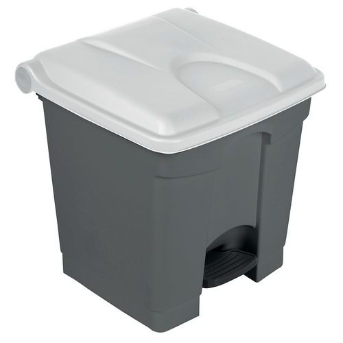 Collecteur Step-on Gris Et Blanc 30l - Manutan