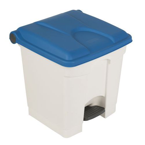 Collecteur Step-on Blanc Et Bleu 30l - Manutan