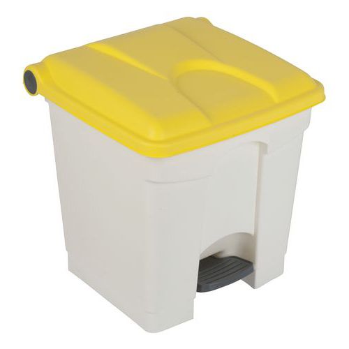 Collecteur Step-on Blanc Et Jaune 30l - Manutan