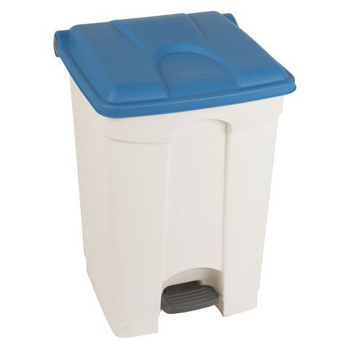 Collecteur Step-on Blanc Et Bleu 45l - Manutan