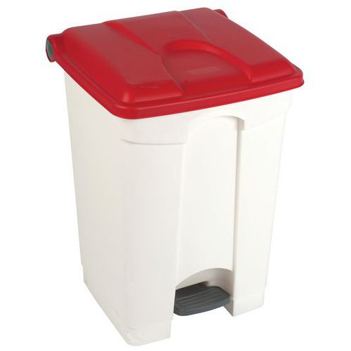 Collecteur Step-on Blanc Et Rouge 45l - Manutan