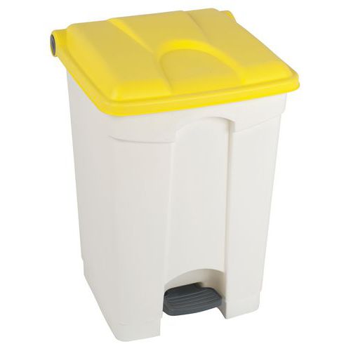 Collecteur Step-on Blanc Et Jaune 45l - Manutan