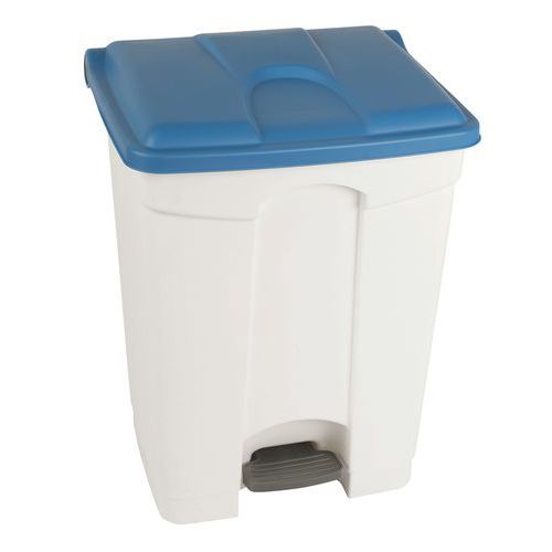 Collecteur Step-on Blanc Et Bleu 70l - Manutan