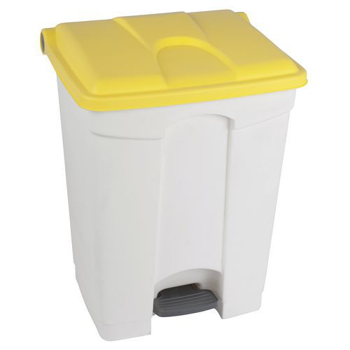 Collecteur Step-on Blanc Et Jaune 70l - Manutan