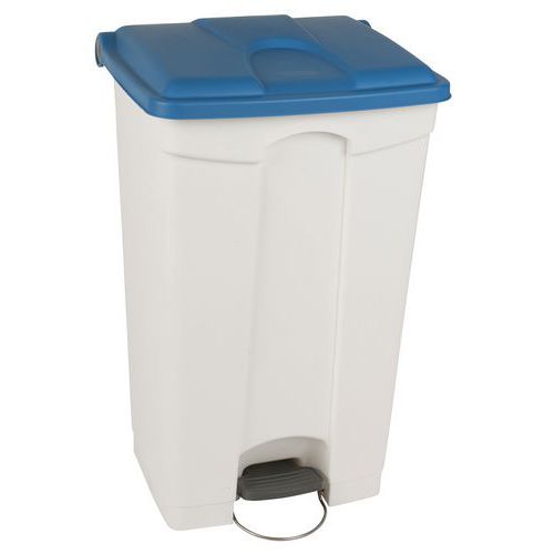 Collecteur Step-on Blanc Et Bleu 90l - Manutan