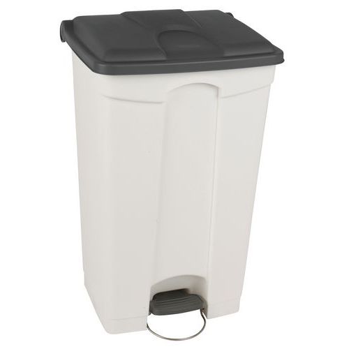 Collecteur Step-on Blanc Et Gris 90l - Manutan