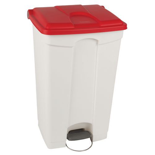 Collecteur Step-on Blanc Et Rouge 90l - Manutan